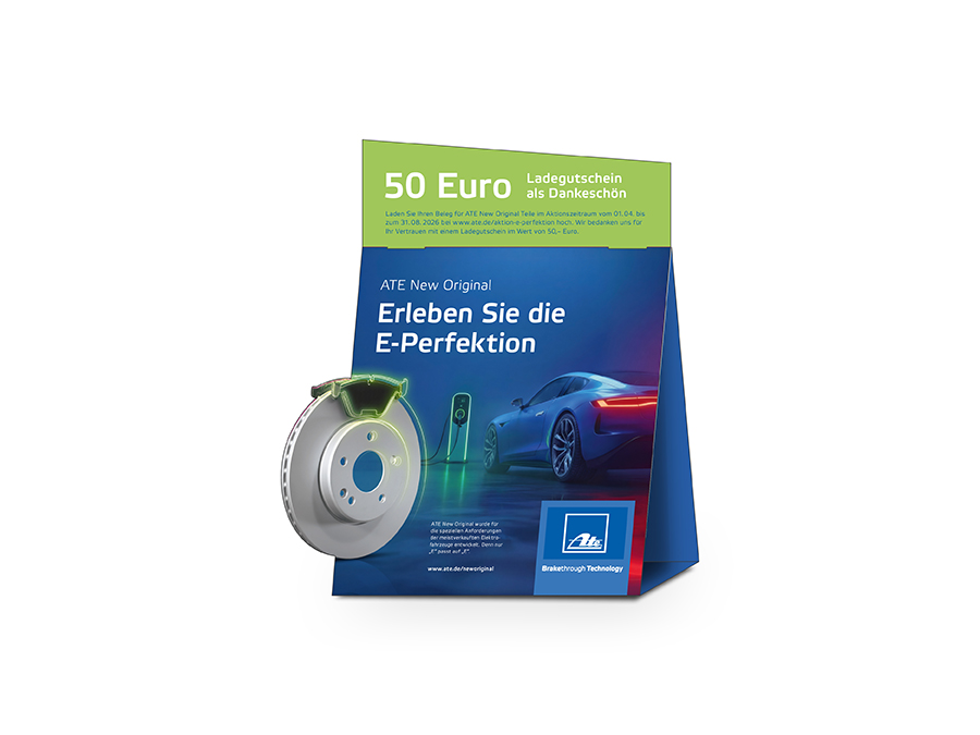 Variables Tisch­display mit abnehmbarem Top-Schild