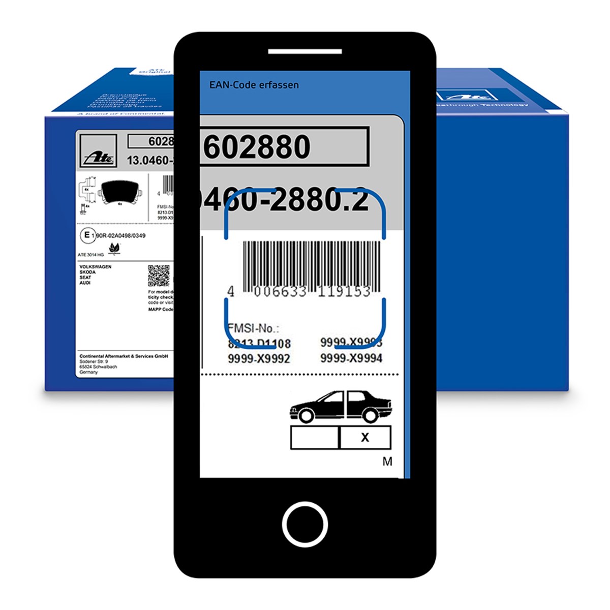 Für Fahrzeugdetails scannen Sie den EAN-Code